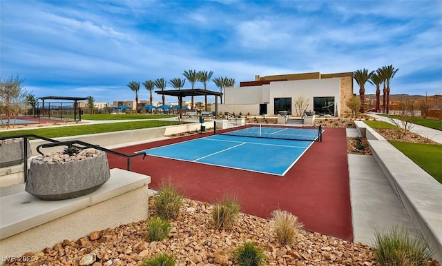 4152 Yucca Bloom St Unit 1, Las Vegas, NV 89135 - view of tennis court featuring a gazebo