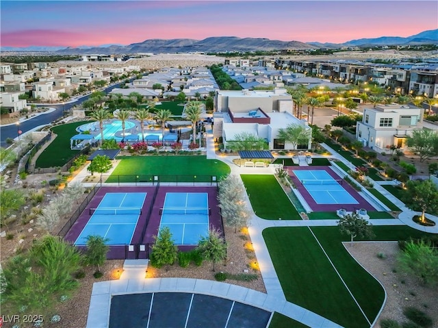 4152 Yucca Bloom St Unit 1, Las Vegas, NV 89135 - aerial view at dusk of a mountain view