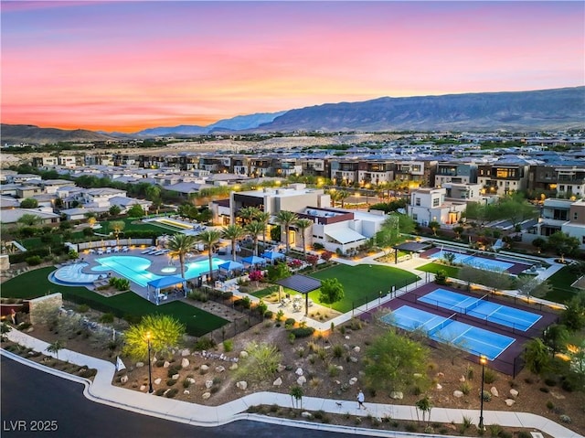 4152 Yucca Bloom St Unit 1, Las Vegas, NV 89135 - aerial view at dusk of a mountain view