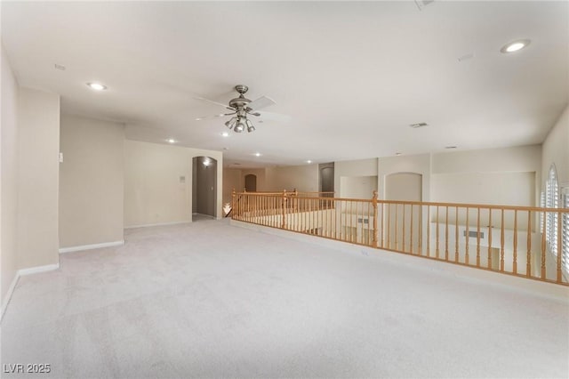 8901 Goldstone Ave, Las Vegas, NV 89143 - carpeted empty room with a ceiling fan and recessed lighting