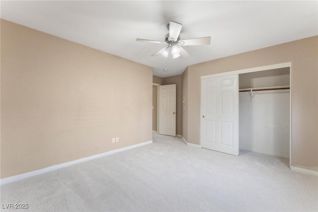 8901 Goldstone Ave, Las Vegas, NV 89143 - unfurnished bedroom with light colored carpet, a closet, and ceiling fan