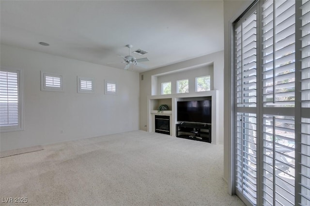 1414 Doggett Ave, Las Vegas, NV 89123 - unfurnished living room with a ceiling fan and carpet floors