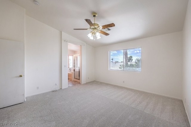5209 Mantua Ct, Las Vegas, NV 89130 - carpeted spare room featuring lofted ceiling, a ceiling fan, and a smoke detector
