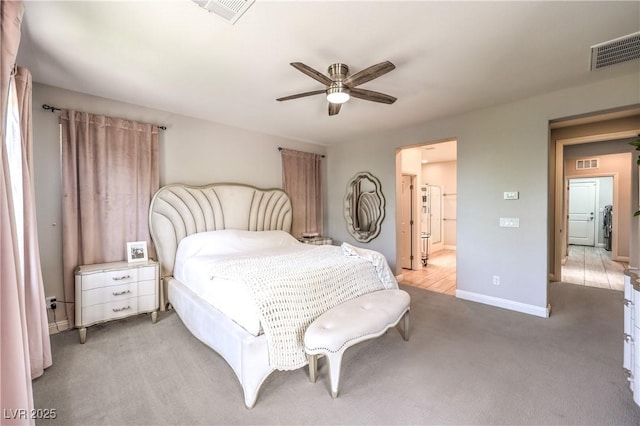 913 Silent Sunset Ave, North Las Vegas, NV 89084 - bedroom featuring light carpet and ceiling fan
