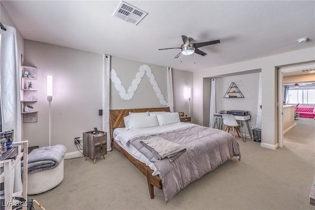 913 Silent Sunset Ave, North Las Vegas, NV 89084 - bedroom with light colored carpet and a ceiling fan