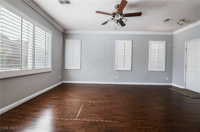 4130 Neighborly Ct, North Las Vegas, NV 89032 - unfurnished room with wood finished floors, ornamental molding, and a ceiling fan