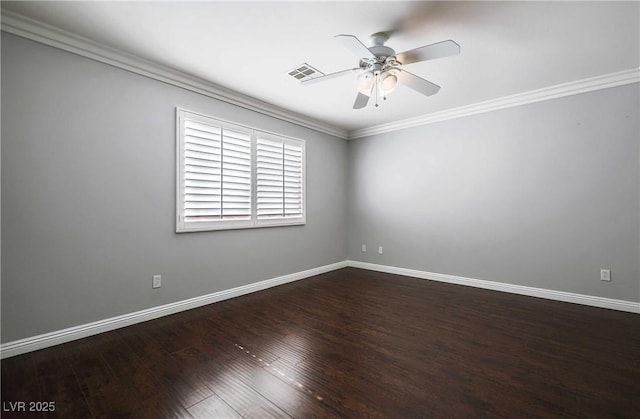 4130 Neighborly Ct, North Las Vegas, NV 89032 - spare room featuring wood finished floors, ceiling fan, and ornamental molding