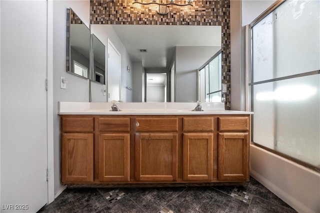 4130 Neighborly Ct, North Las Vegas, NV 89032 - bathroom with double vanity and combined bath / shower with glass door