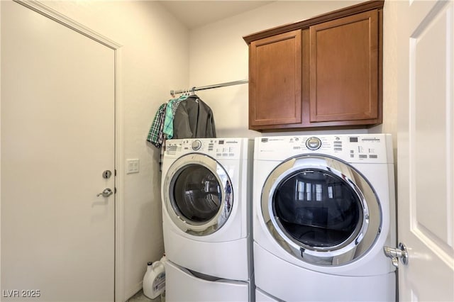3813 Jasmine Heights Ave, North Las Vegas, NV 89081 - washroom with washer and dryer and cabinet space