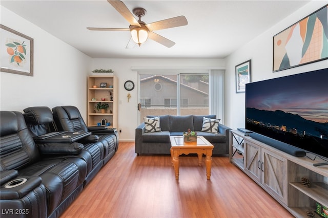 5259 Caspian Springs Dr Unit 204, Las Vegas, NV 89120 - living area featuring light wood-style floors and ceiling fan