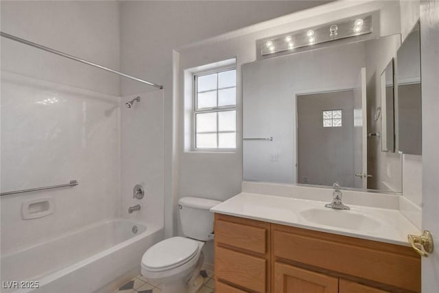 10724 Windledge Ave, Las Vegas, NV 89134 - full bath featuring vanity,  shower combination, and tile patterned flooring
