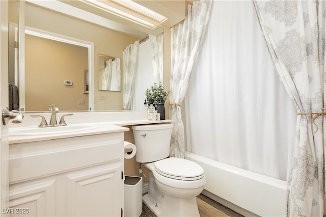 4813 W Virginia Falls Ln, Las Vegas, NV 89130 - full bath featuring vanity and shower / bathtub combination with curtain
