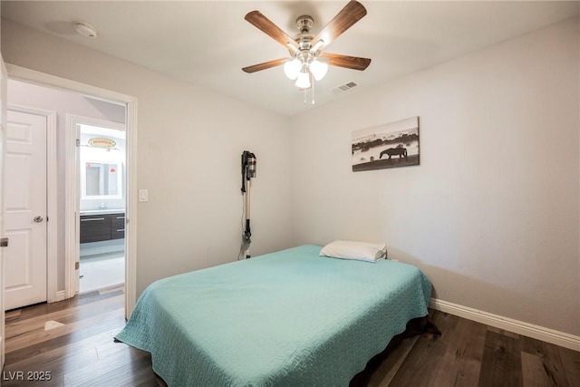 6552 Sweetzer Way, Las Vegas, NV 89108 - bedroom with wood finished floors and ceiling fan