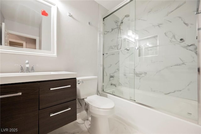 6552 Sweetzer Way, Las Vegas, NV 89108 - full bathroom featuring vanity, combined bath / shower with glass door, and marble look tiles