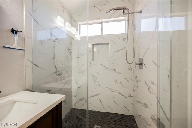 6552 Sweetzer Way, Las Vegas, NV 89108 - full bathroom with a marble finish shower and vanity