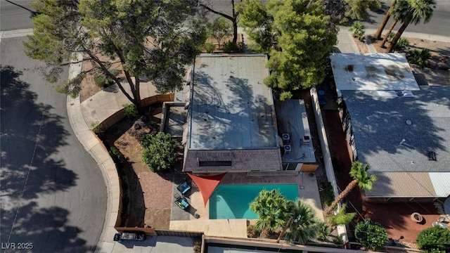 2095 Mohigan Way, Las Vegas, NV 89169 - view from above of property with a pool area