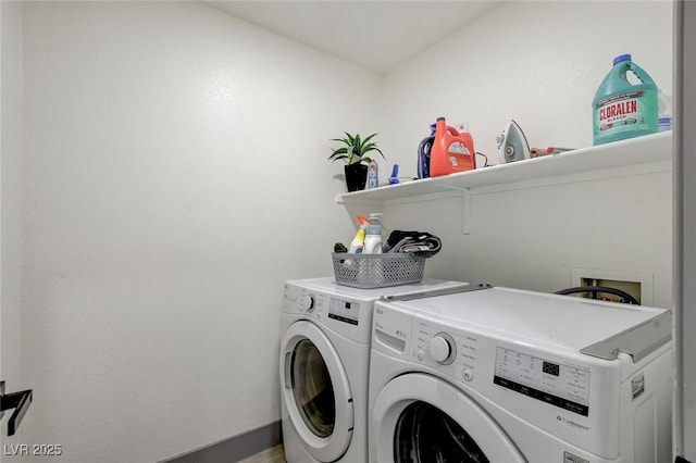 7024 Geese Gathering St, North Las Vegas, NV 89084 - laundry room featuring washing machine and clothes dryer and baseboards