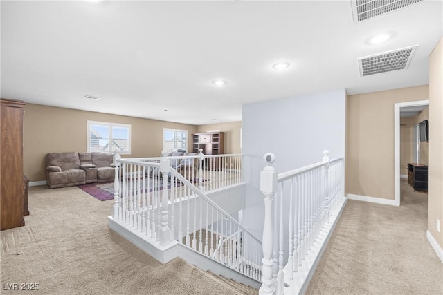 1141 Brent Park Ct, Henderson, NV 89002 - hallway featuring an upstairs landing, carpet, and recessed lighting