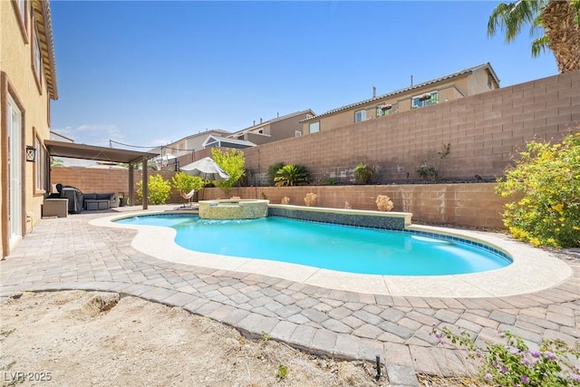 1141 Brent Park Ct, Henderson, NV 89002 - view of pool featuring a fenced backyard, a pool with connected hot tub, and a patio