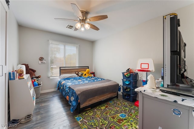 5243 Edna Crane Ave, North Las Vegas, NV 89031 - bedroom with wood finished floors and ceiling fan