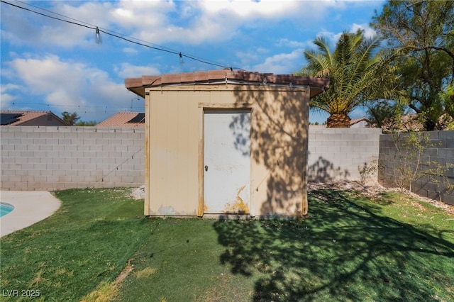 5243 Edna Crane Ave, North Las Vegas, NV 89031 - view of shed with a fenced backyard