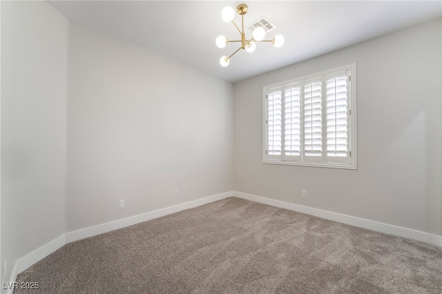 1016 Eaglewood Dr, Las Vegas, NV 89144 - carpeted empty room featuring a chandelier and baseboards