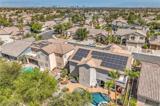 56 Ancient Hills Ln, Henderson, NV 89074 - aerial perspective of suburban area featuring a pool