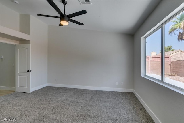 1844 Grand Prairie Ave, North Las Vegas, NV 89032 - unfurnished room with plenty of natural light, light colored carpet, and a ceiling fan