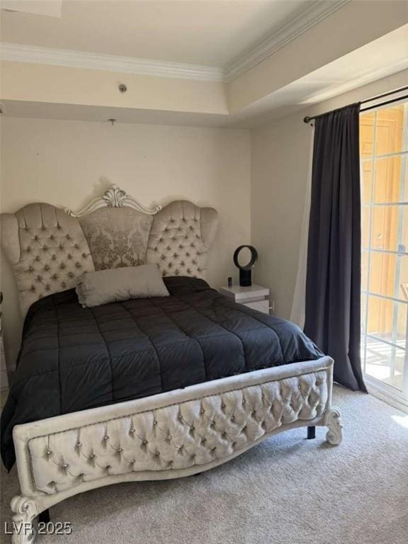2455 W Serene Ave Unit 620, Las Vegas, NV 89123 - bedroom featuring carpet flooring, crown molding, and a tray ceiling