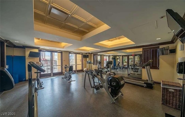 2455 W Serene Ave Unit 620, Las Vegas, NV 89123 - workout area featuring a tray ceiling and plenty of natural light