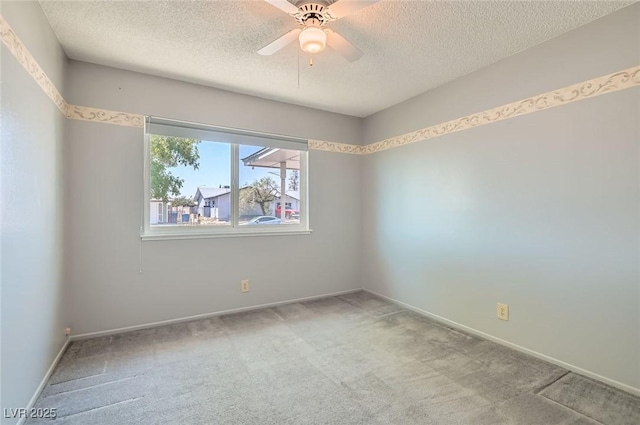 7704 Peacock Ave, Las Vegas, NV 89145 - carpeted empty room with a textured ceiling and ceiling fan
