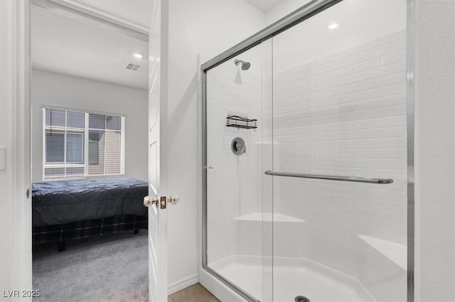 7226 N Decatur Blvd Unit 4, Las Vegas, NV 89131 - ensuite bathroom featuring a stall shower and recessed lighting