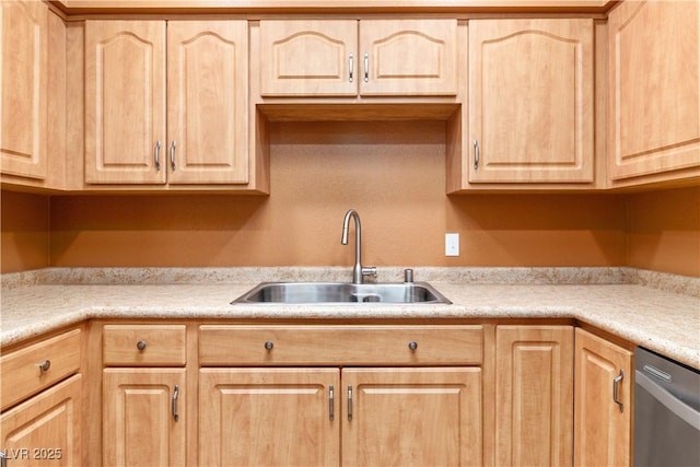 1948 Las Palmas Ln Unit 277, Laughlin, NV 89029 - kitchen with light brown cabinets, dishwasher, and light countertops