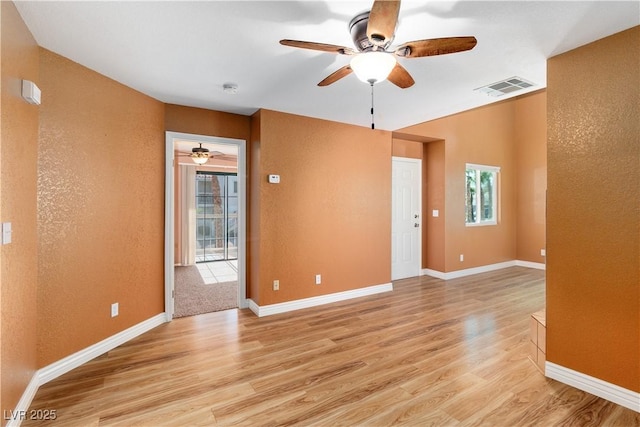 1948 Las Palmas Ln Unit 277, Laughlin, NV 89029 - empty room featuring ceiling fan, light wood-type flooring, a smoke detector, and a textured wall
