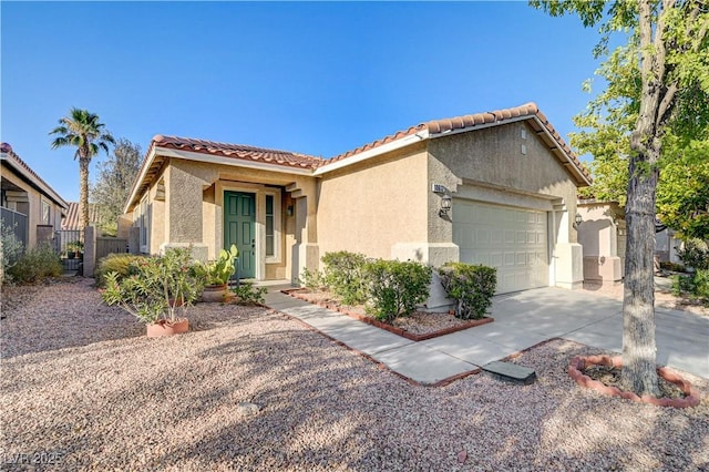 10612 Primrose Arbor Ave, Las Vegas, NV 89144 - mediterranean / spanish-style house featuring stucco siding, a garage, a tiled roof, and concrete driveway