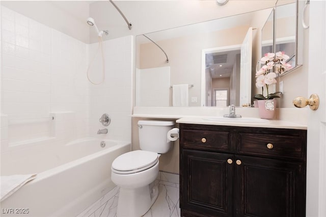 757 Roddenberry Ave, Las Vegas, NV 89123 - full bathroom with shower / bathtub combination, vanity, and marble finish floors