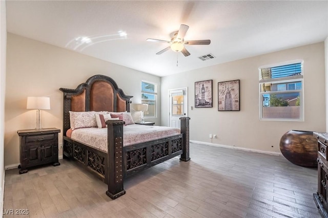 8929 Glenistar Gate Ave, Las Vegas, NV 89143 - bedroom with light wood-style floors and ceiling fan