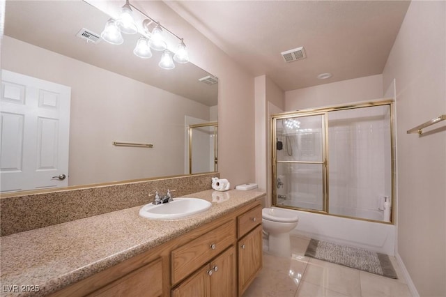 8929 Glenistar Gate Ave, Las Vegas, NV 89143 - bathroom with vanity, tile patterned flooring, and combined bath / shower with glass door