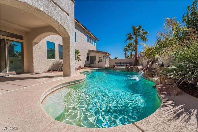 8929 Glenistar Gate Ave, Las Vegas, NV 89143 - view of swimming pool featuring a patio area and a fenced backyard