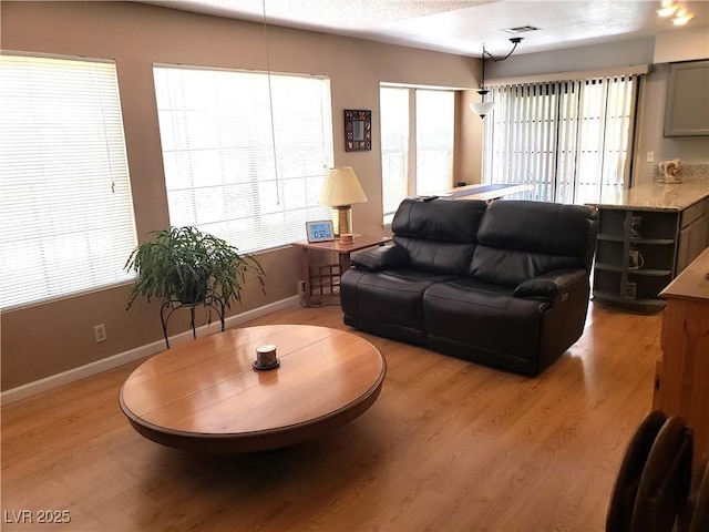 4816 Fiesta Lakes St, Las Vegas, NV 89130 - living area featuring light wood-style floors and a textured ceiling