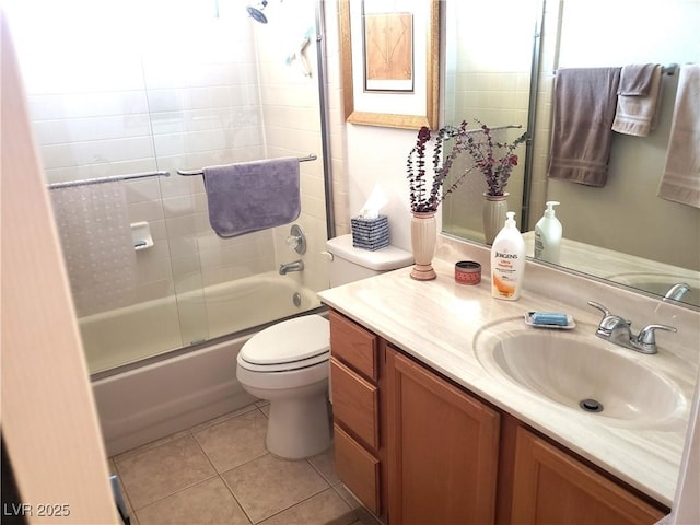 4816 Fiesta Lakes St, Las Vegas, NV 89130 - full bathroom with vanity, bath / shower combo with glass door, and tile patterned flooring
