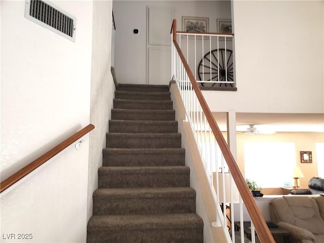 4816 Fiesta Lakes St, Las Vegas, NV 89130 - stairway featuring ceiling fan