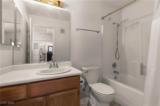 350 S Durango Dr Unit 202, Las Vegas, NV 89145 - bathroom with shower / tub combo, vanity, and a ceiling fan