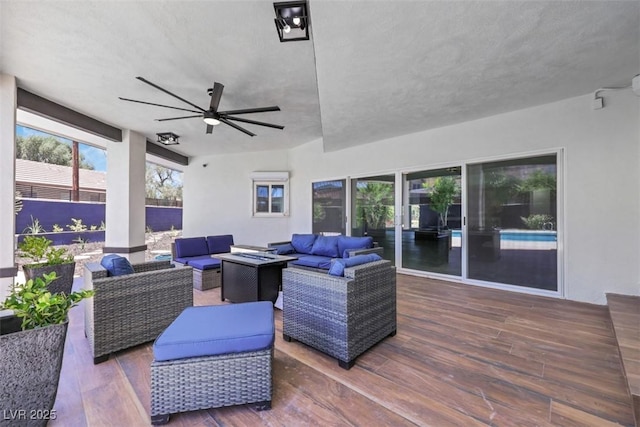 1900 S 15th St, Las Vegas, NV 89104 - deck with outdoor lounge area and ceiling fan