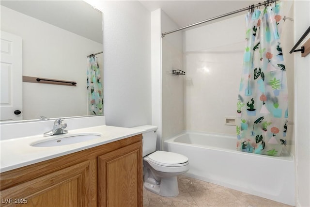 520 Ivy Spring St, Las Vegas, NV 89138 - full bathroom with vanity, shower / bath combo with shower curtain, and tile patterned floors