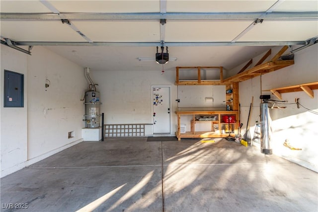 520 Ivy Spring St, Las Vegas, NV 89138 - garage with strapped water heater, electric panel, and a garage door opener