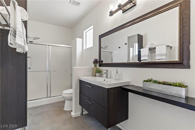 9420 Plover Falls Ave, Las Vegas, NV 89149 - full bath with concrete floors, a stall shower, and vanity