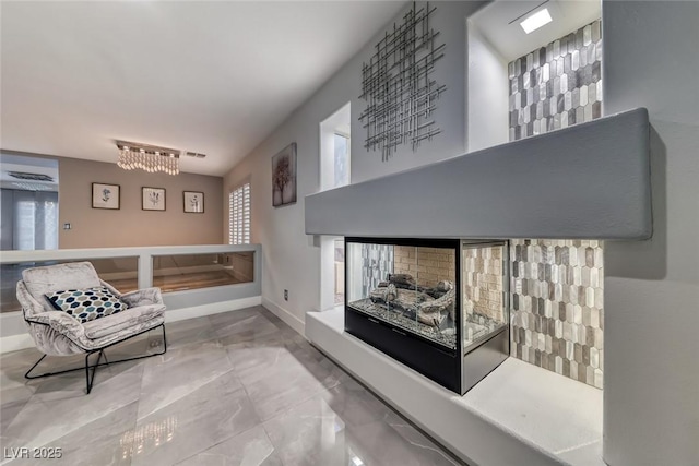895 Beartooth Falls Ct, Henderson, NV 89052 - living area with marble finish flooring and baseboards