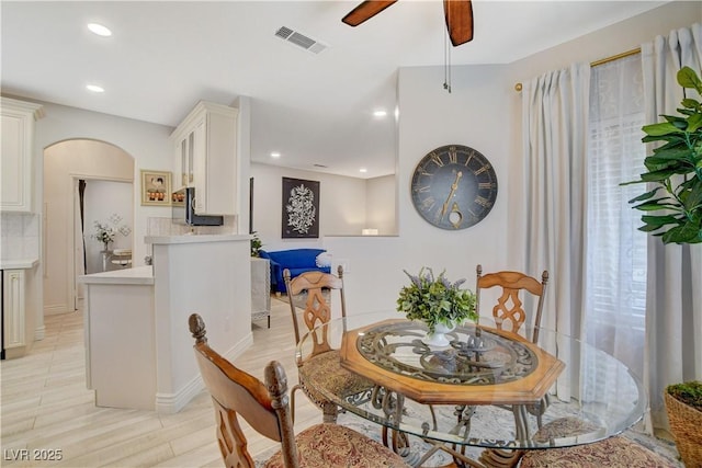 9000 Las Vegas Blvd Unit 2060, Las Vegas, NV 89123 - dining room with arched walkways, ceiling fan, and recessed lighting