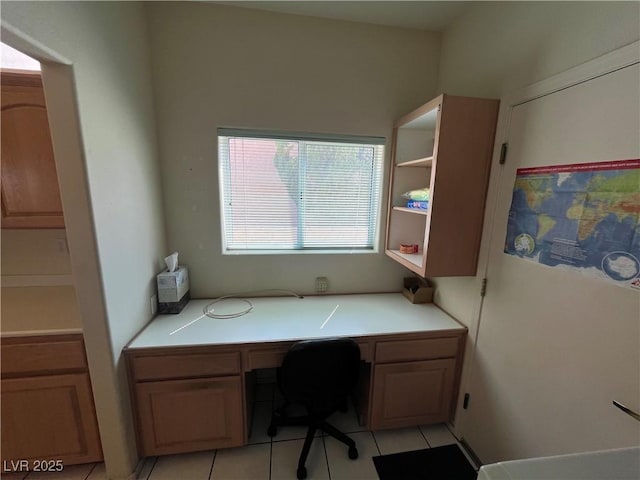 2712 Breakers Creek Dr, Las Vegas, NV 89134 - office with built in desk and light tile patterned floors
